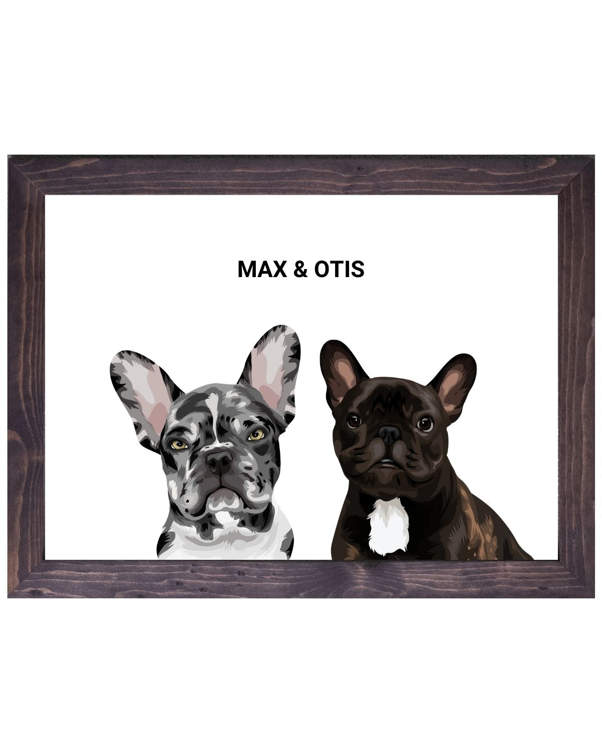 Custom Two Pet Wood Portrait