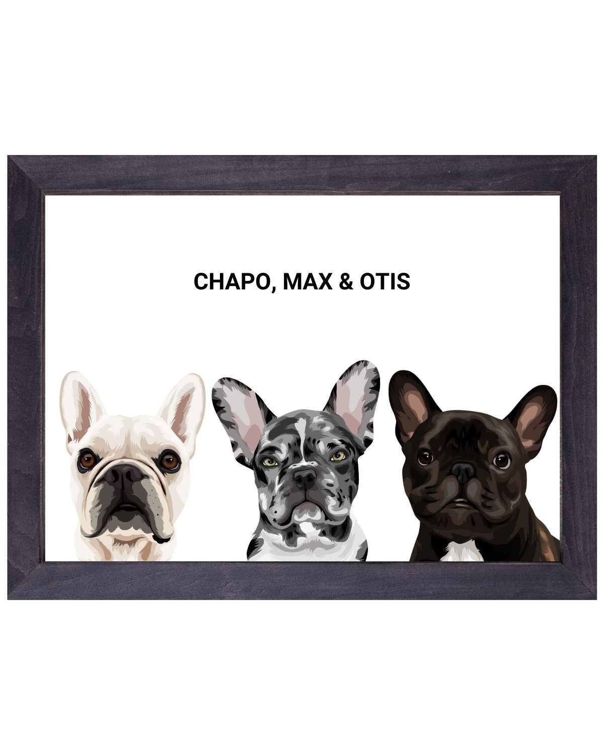 Custom Three Pet Wood Portrait